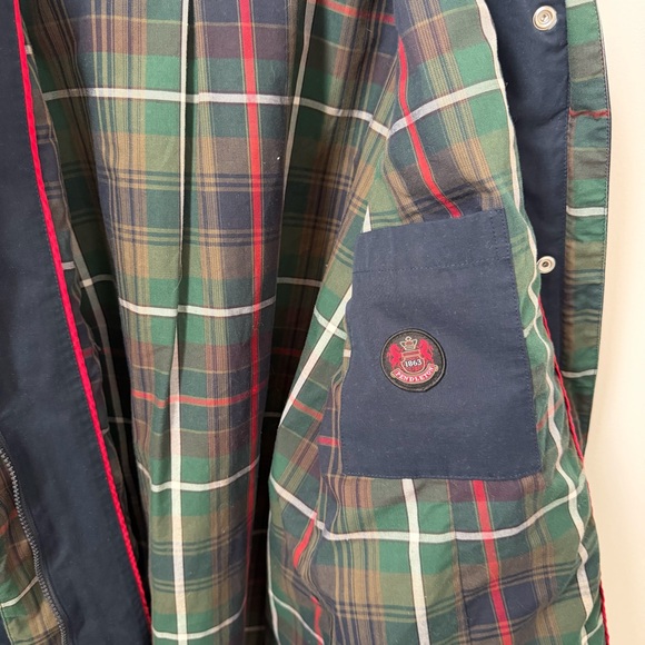 Pendleton Navy Field Jacket Hideaway Hood Plaid Lined Utility Coat XL Heritage G - Picture 4 of 8